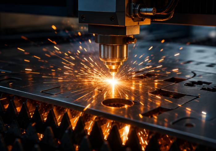 High speed laser cutting of steel plate